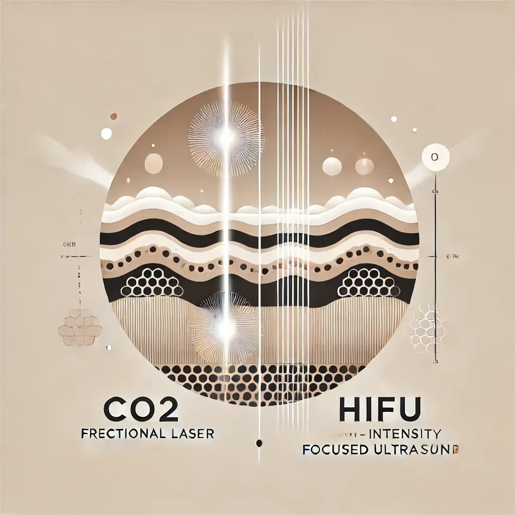 مقایسه مزایا و معایب لیزر CO2 فرکشنال و هایفو (HIFU) برای جوان‌سازی پوست